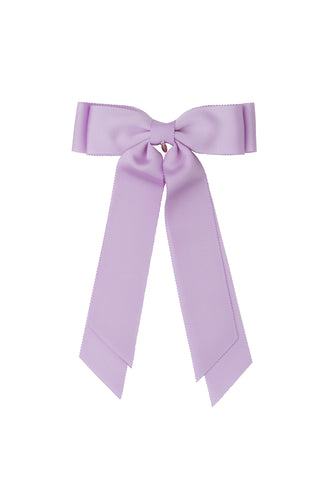 Madeline Petersham Long Tail Bow Clip - Lilac