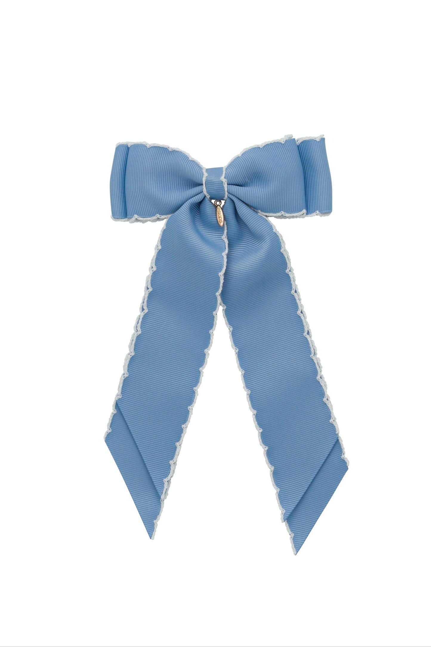 Madeline Small Bow Moonstitch Clip - French Blue