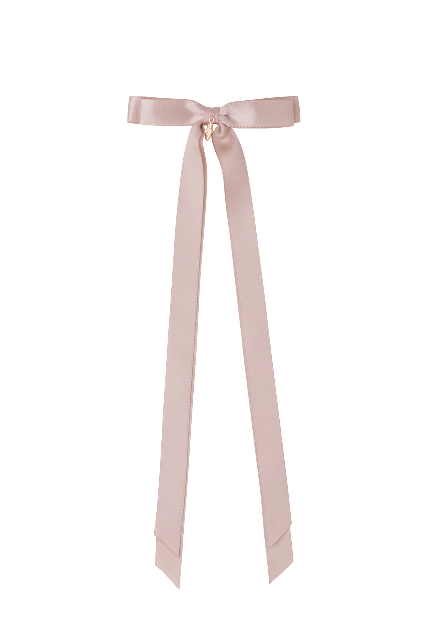 Matilda Satin Long Tail Bow Clip - Vanilla