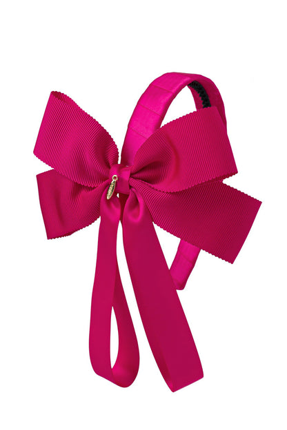 Noa Bow Headband - Hot Pink