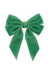 Oversized Bow Velvet Clip - Cool Green (Handmade in the USA!)