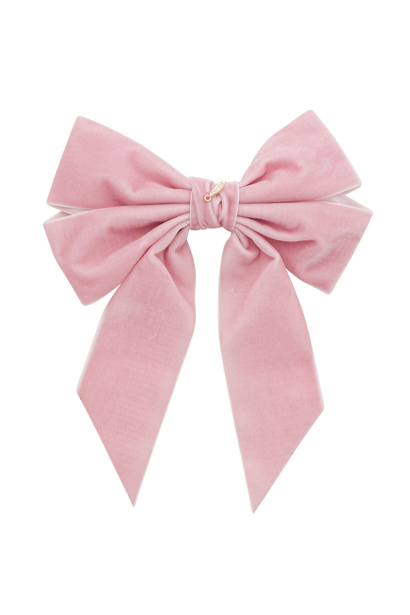 Oversized Bow Velvet Clip - Dusty Rose (Handmade in the USA!)