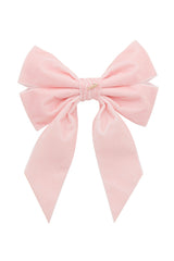 Oversized Bow Velvet Clip - Light Pink (Handmade in the USA!)