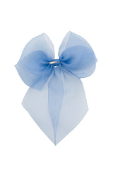 Oversized Organza Bow Clip  - Capri Blue (Handmade in the USA!)