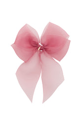 Oversized Organza Bow Clip  - Cranberry (Handmade in the USA!)