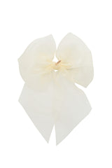 Oversized Organza Bow Clip  - Ivory (Handmade in the USA!)