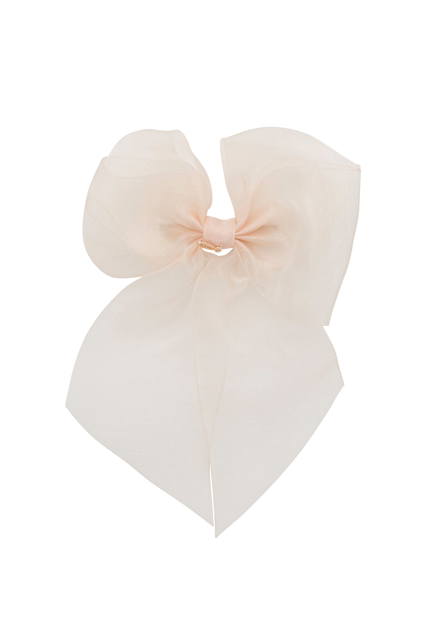 Oversized Organza Bow Clip  - Palest Peach (Handmade in the USA!)