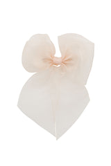 Oversized Organza Bow Clip  - Palest Peach (Handmade in the USA!)