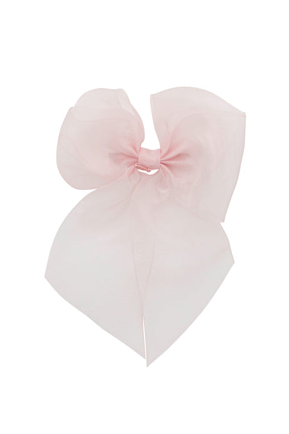 Oversized Organza Bow Clip  - Baby Pink (Handmade in the USA!)