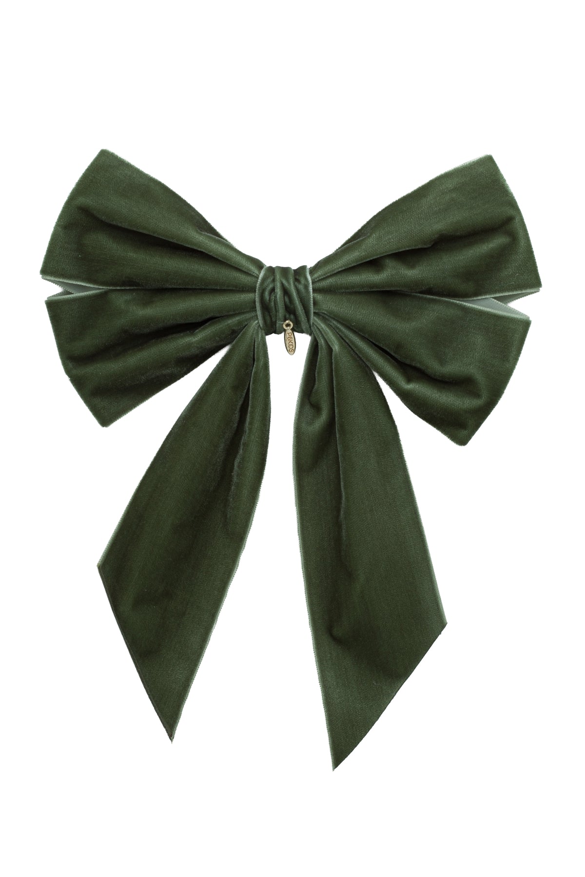 Oversized Bow Velvet Clip - Forest Green Moss