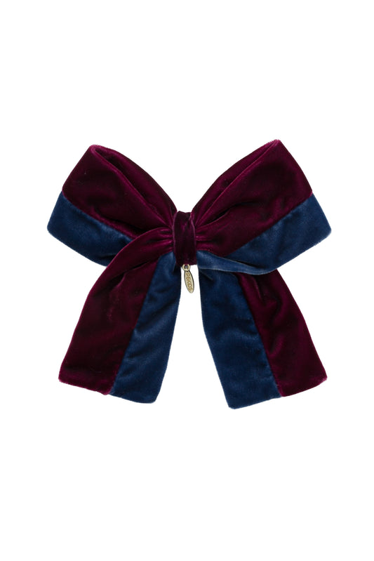 Pas De Deux Velvet Clip - Burgundy Wine/Navy
