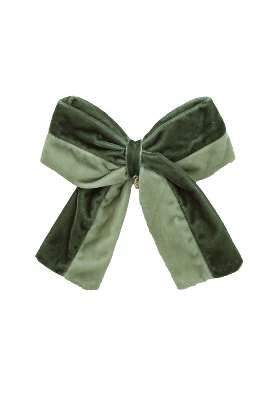 Pas De Deux Velvet Clip - Forest Green Moss/Antique Green