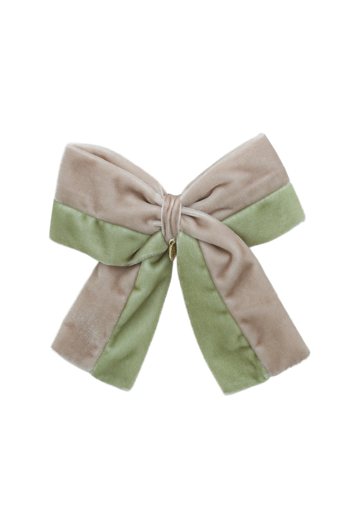 Pas De Deux Velvet Clip - Taupe/Antique Green