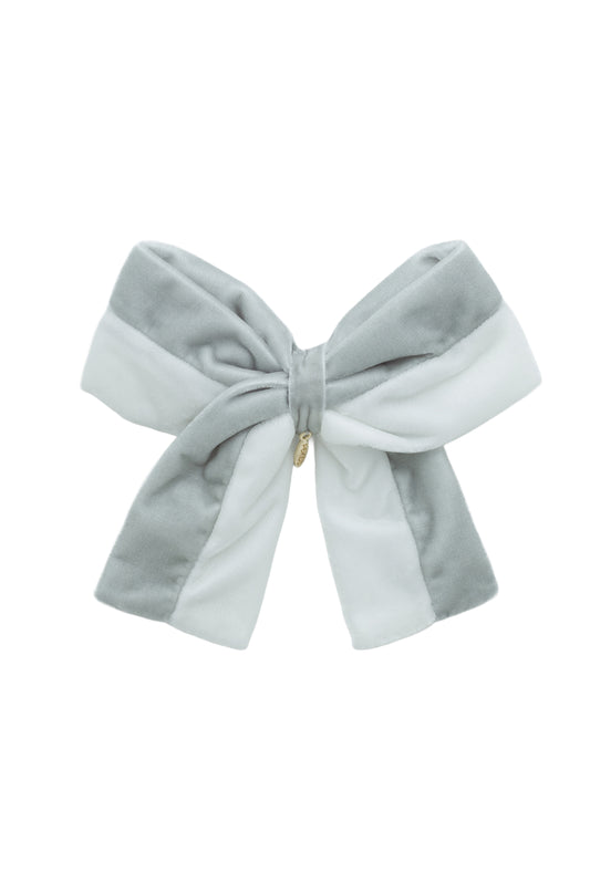 Pas De Deux Velvet Clip - White/Silver