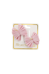 Velvet Pleated Butterfy Bow Clip Set - Dusty Rose