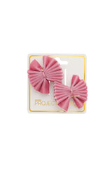 Velvet Pleated Butterfy Bow Clip Set - Rose