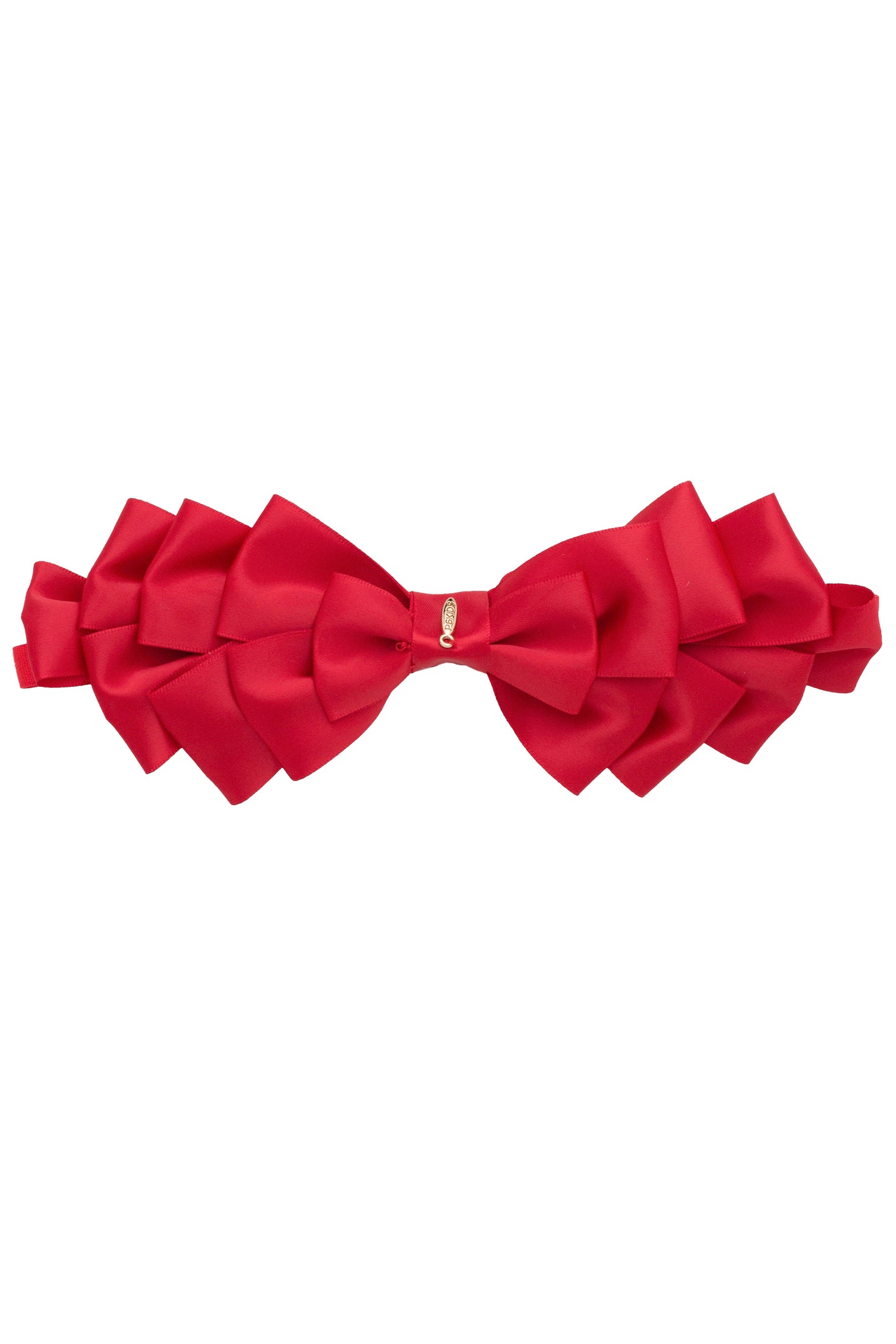 Pleated Ribbon Satin Wrap - Red