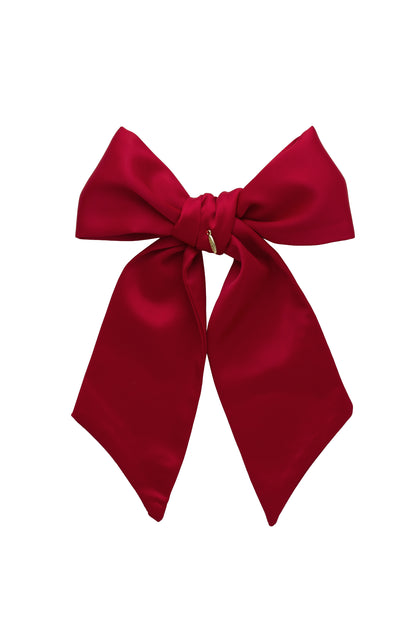 Prima Viscose Bow Clip - Red