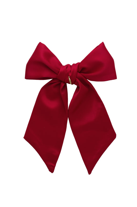 Prima Viscose Bow Clip - Red