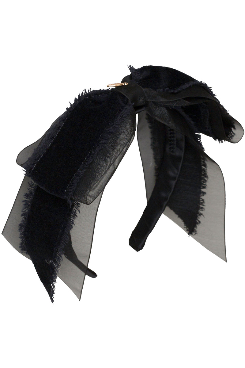 Primrose Bow Headband - Black (Handmade in the USA!)