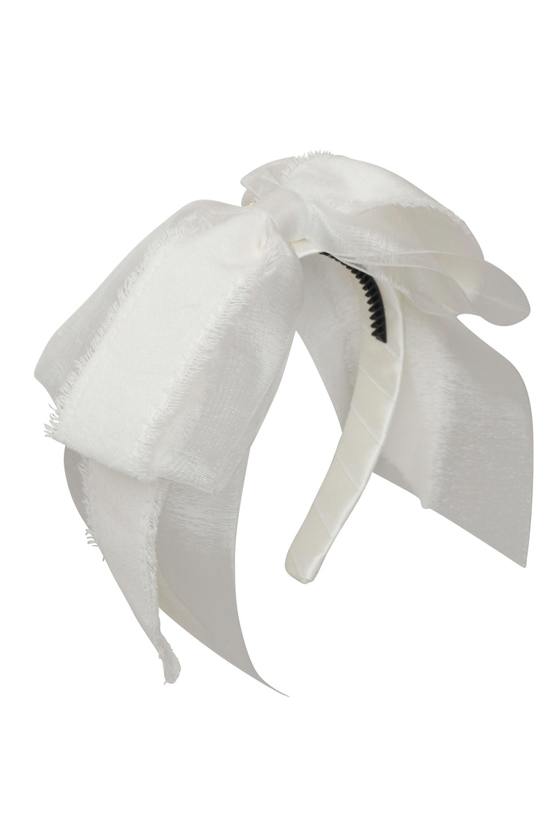 Primrose Bow Headband - White (Handmade in the USA!)