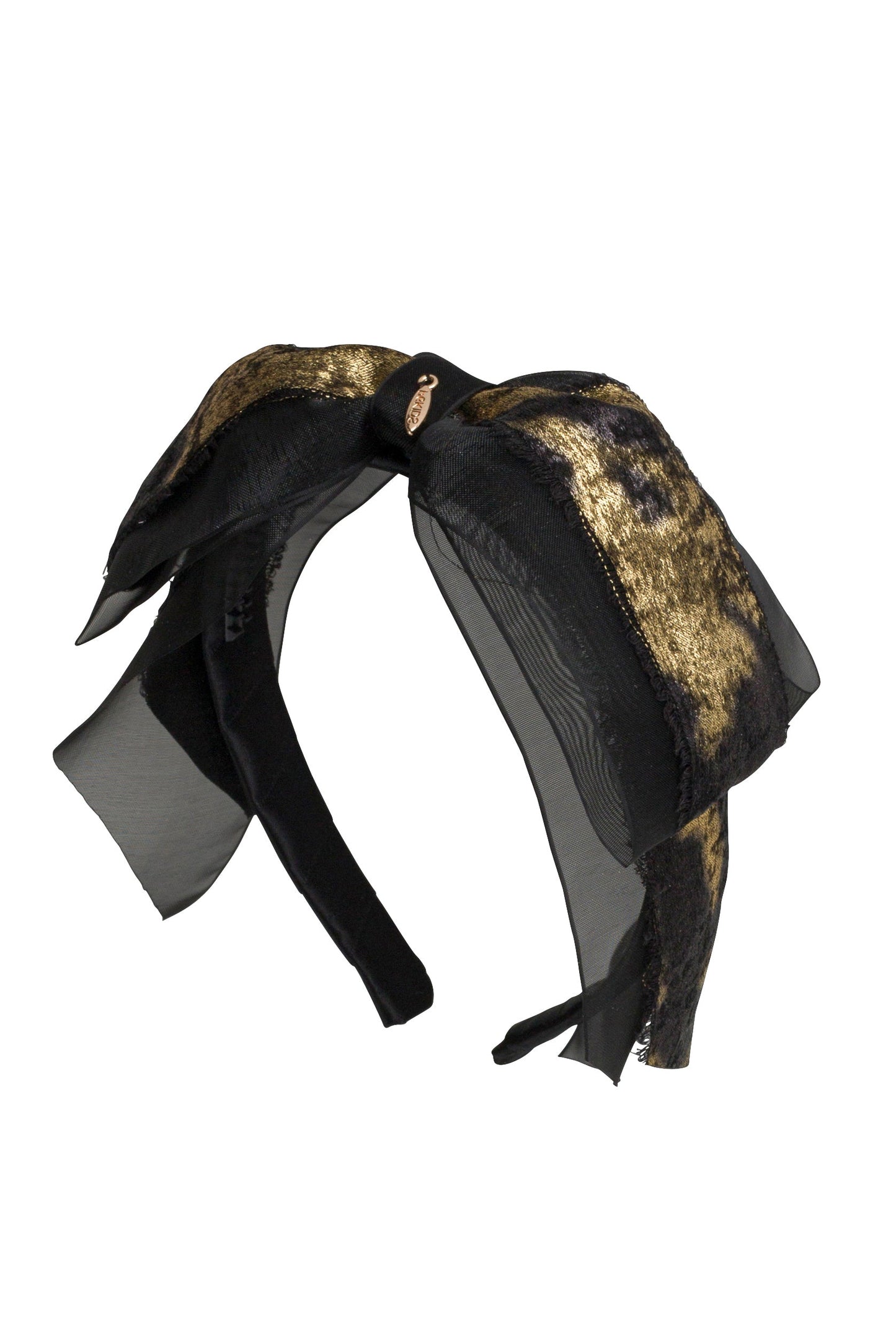 Primrose Bow Headband - Black/Gold