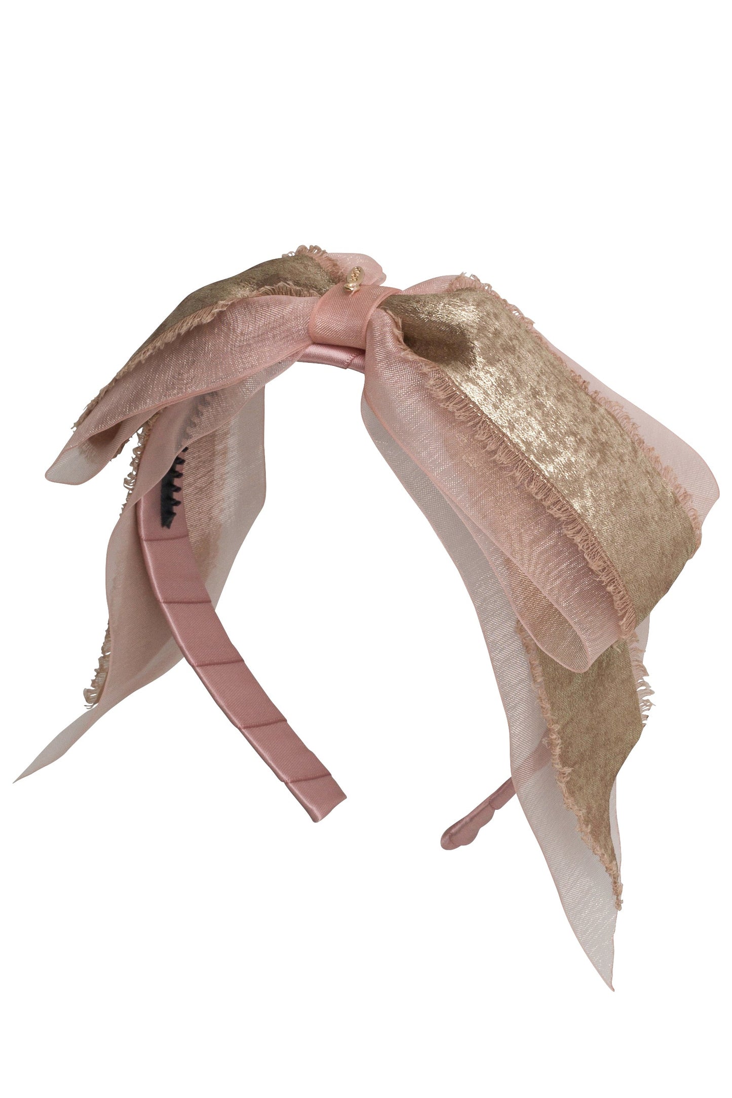 Primrose Bow Headband - Sweet Nectar/Metallic