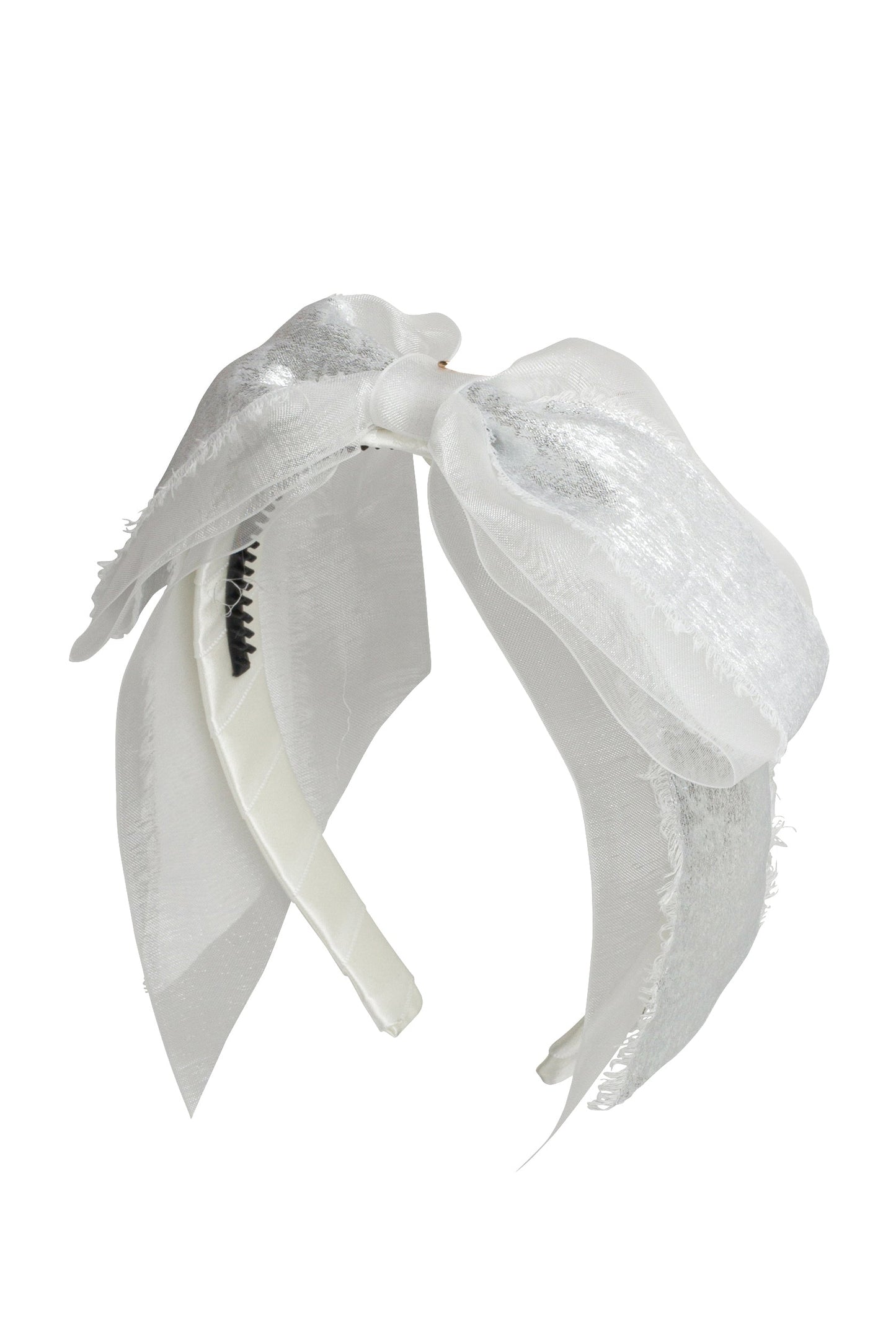 Primrose Bow Headband - White/Silver