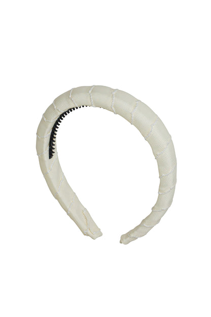 Puffed Moonstitch Headband - Ivory