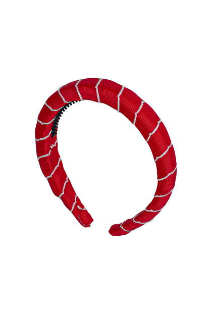 Puffed Moonstitch Headband - Red