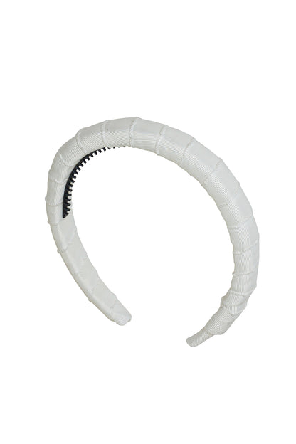 Puffed Moonstitch Headband - White