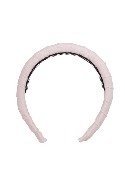 Puffed Moonstitch Headband - Powder Pink