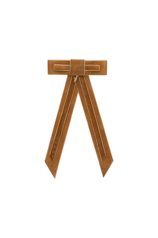 Rebecca Velvet Clip - Camel