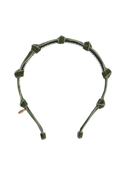 Rosebud Headband - Forest Green Moss Velvet