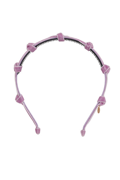 Rosebud Headband - Lilac Purple Velvet