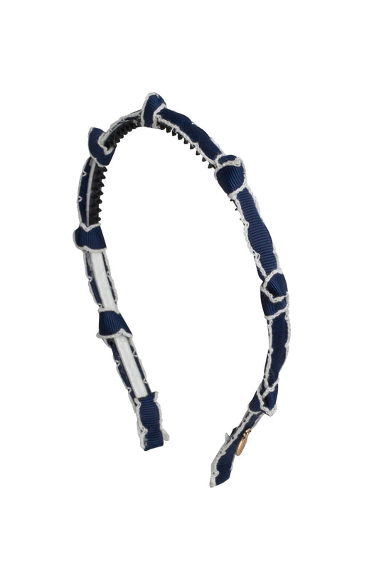 Rosebud Moonstitch Headband - Navy