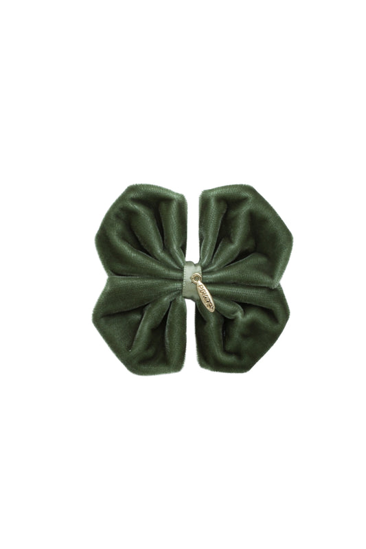 Tendu Butterfly Velvet Clip - Forest Green Moss