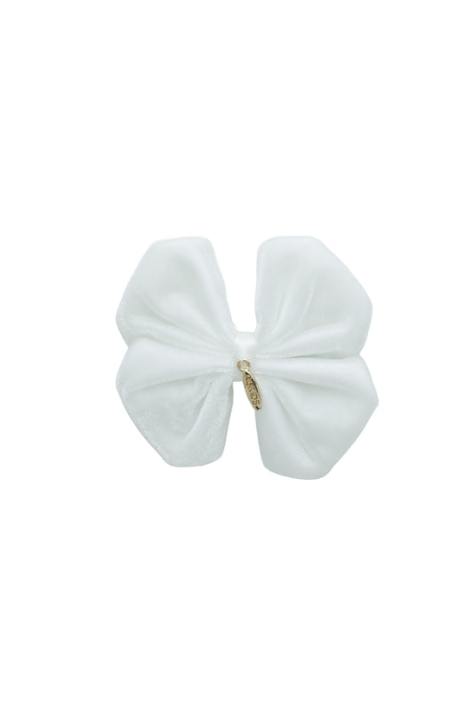 Tendu Butterfly Velvet Clip - White