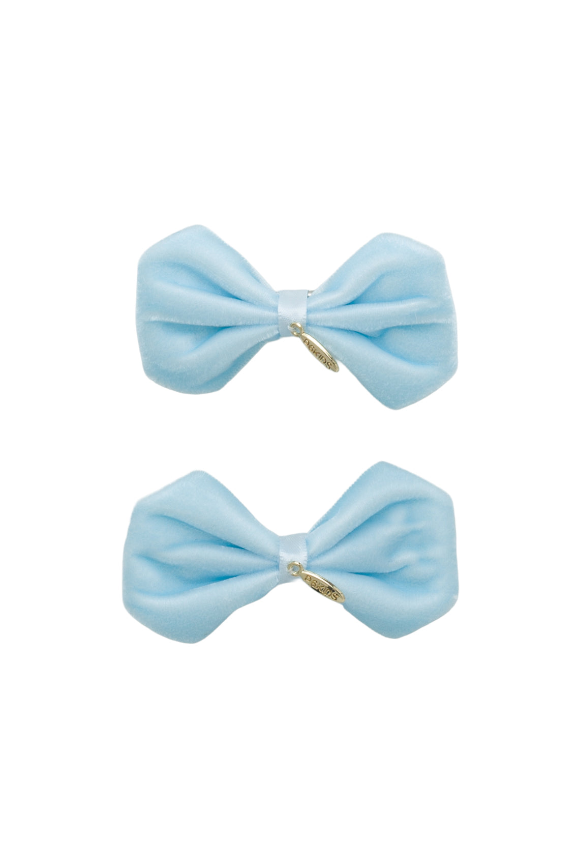 Tendu Velvet Bow Clip Set - Light Blue