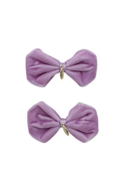 Tendu Velvet Bow Clip Set - Lilac Fresco