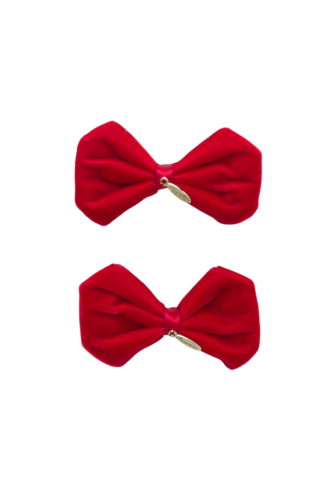 Tendu Velvet Bow Clip Set - Red