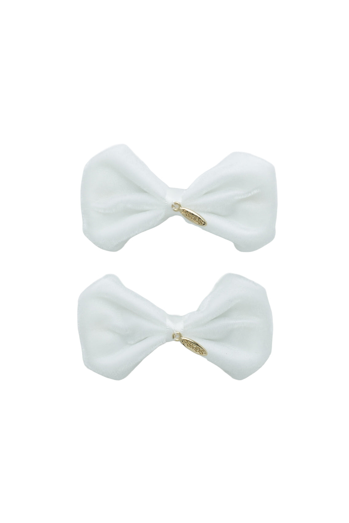 Tendu Velvet Bow Clip Set - White