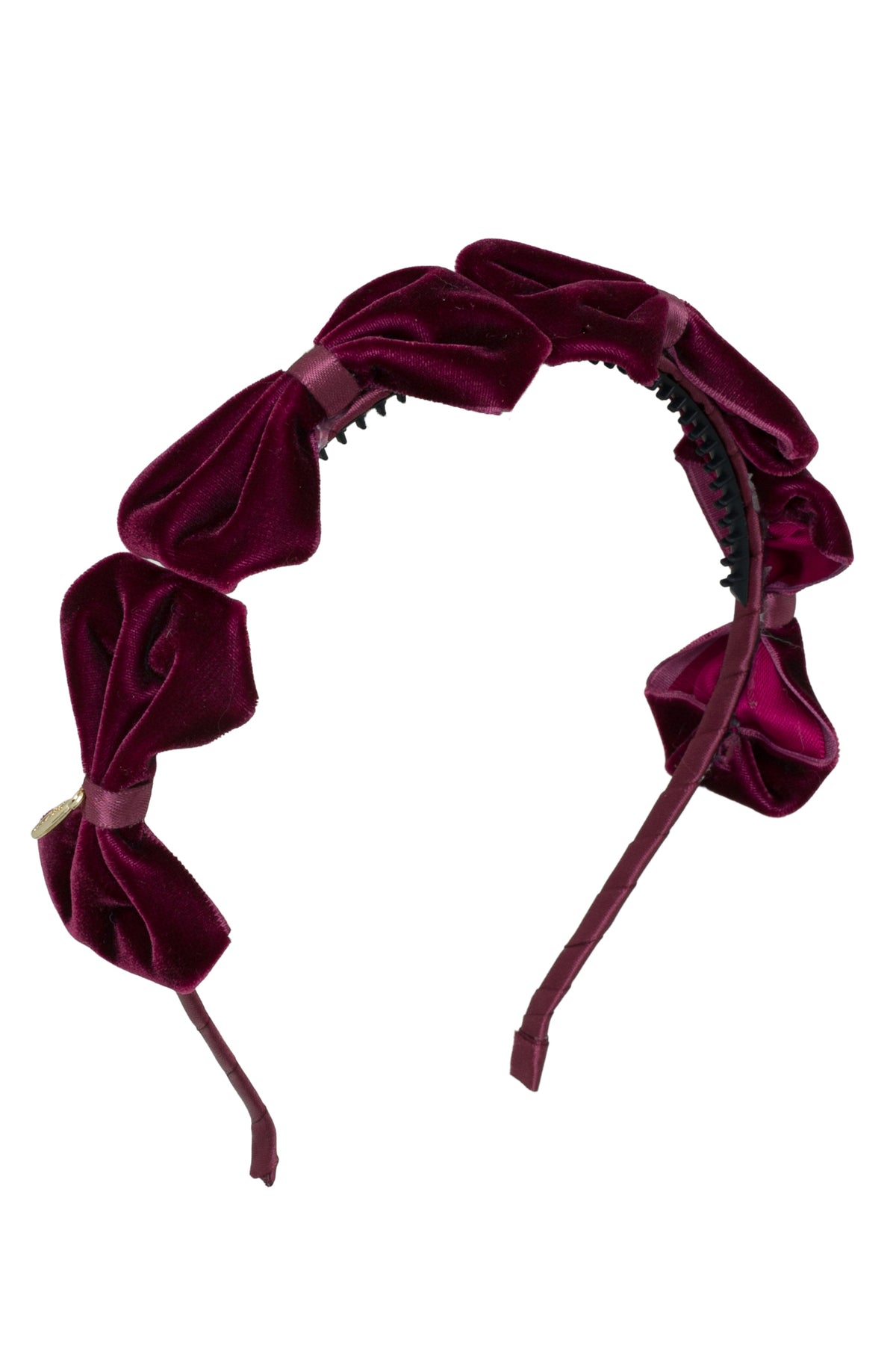 Tendu Velvet Bow Headband - Burgundy Wine