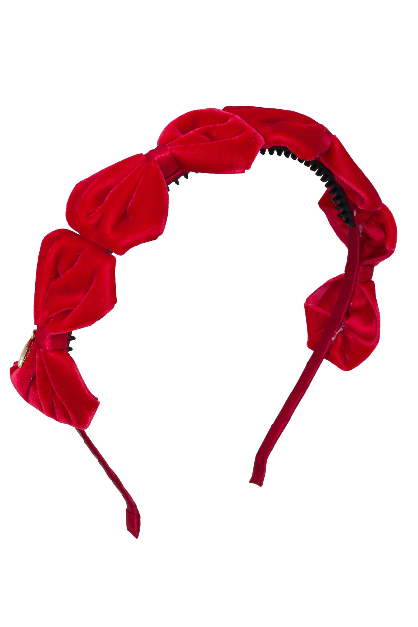 Tendu Velvet Bow Headband - Red