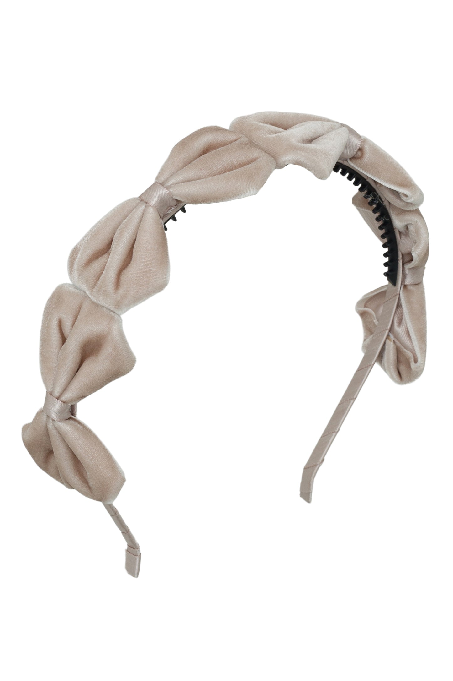 Tendu Velvet Bow Headband - Taupe