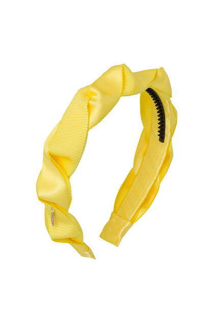 Twisted Duo Headband - Lemon Yellow