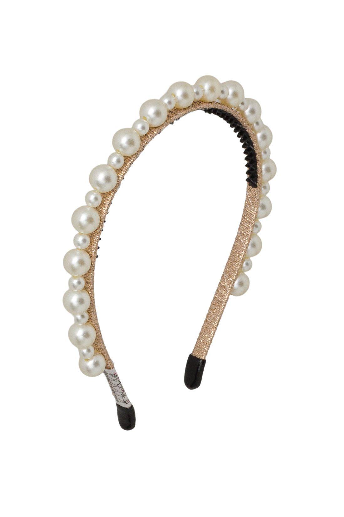 Uneven Pearls Headband - Gold/Ivory
