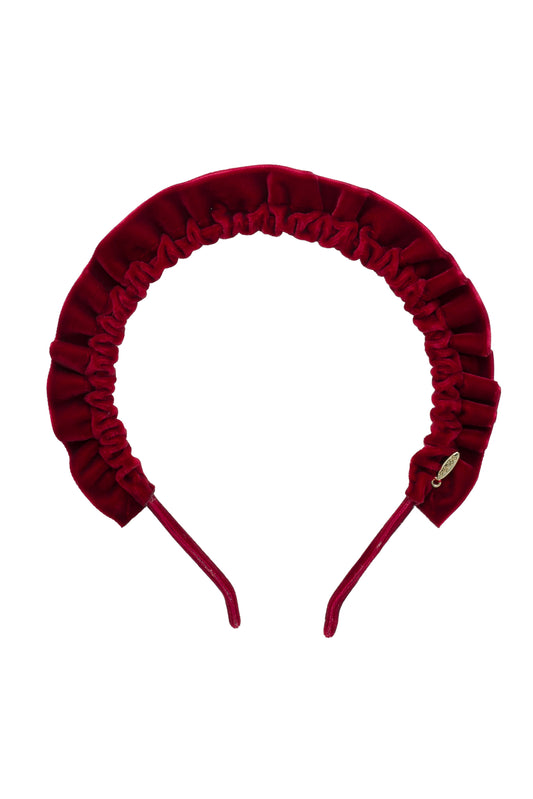 Tutu Velvet Headband - Dark Red