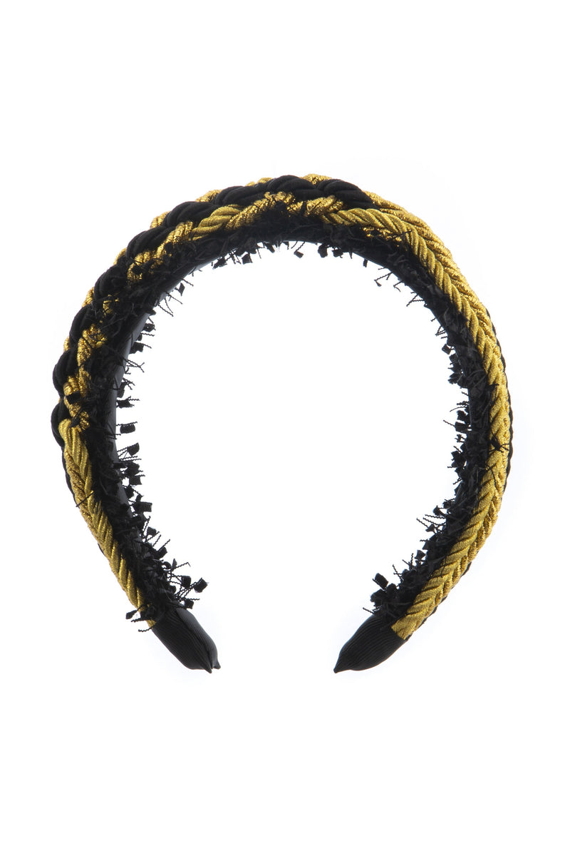 All Roped In Headband - Black/Gold