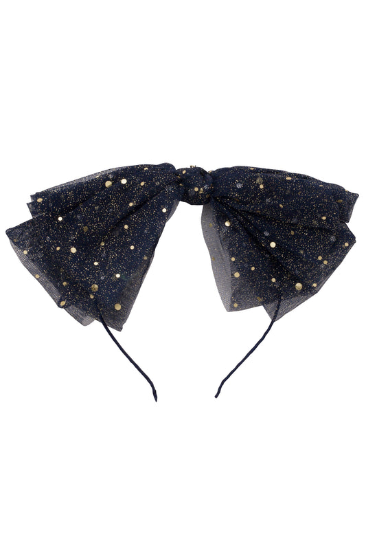 Ava Dot Headband - Navy